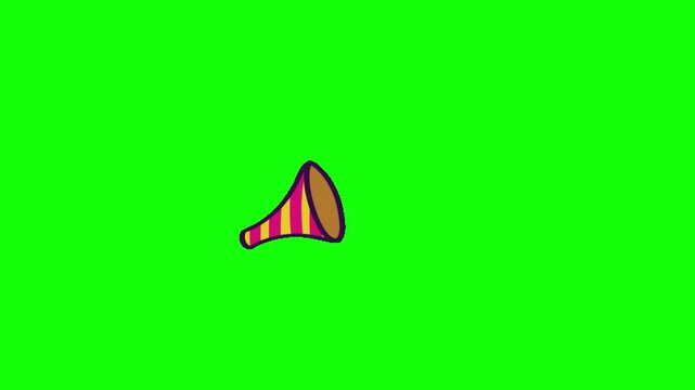 Party Horn Trumpet Green Screen Animation