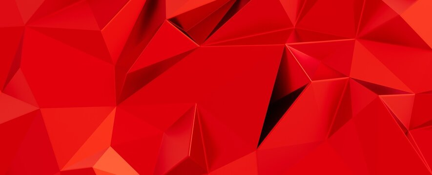 Modern geometric red background with faceted shapes and sharp angles, perfect for digital designs.