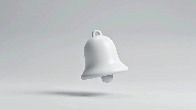 White bells tinkling against a neutral background 