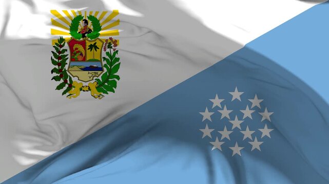 Flag of Sucre State in Slow Motion Loop Animation