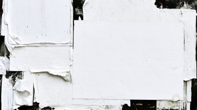Torn paper background with blank white space on grungy urban wall