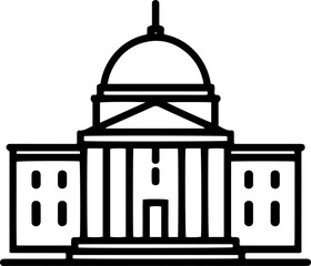 Government or capitol building with a large dome and pillars icon vector design © GraphicHub