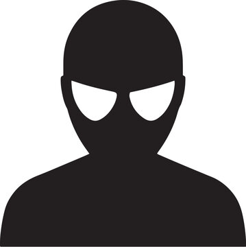 Masked hacker or cyberpunk character silhouette avatar icon vector design
