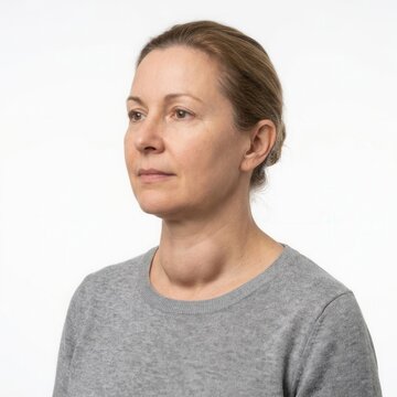 Portrait Of A Woman With A Visible Goiter Medical Condition