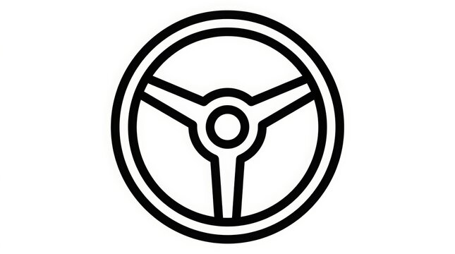 Transport - steering wheel icon line art car control symbol vector