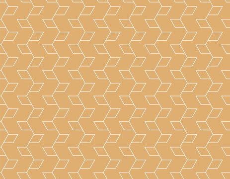 Abstract geometric pattern. A seamless vector background. White and golden ornament. Graphic modern pattern. Simple lattice graphic design