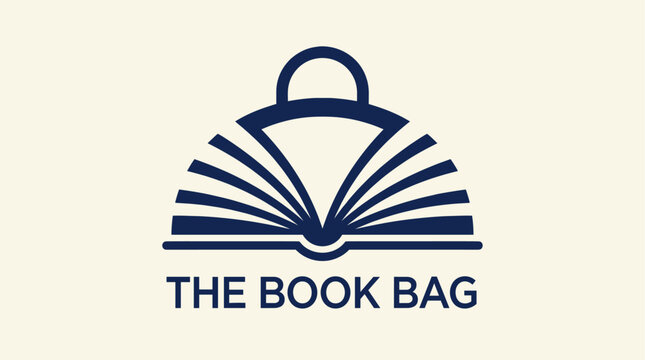 Book bag logo for libraries and stores.