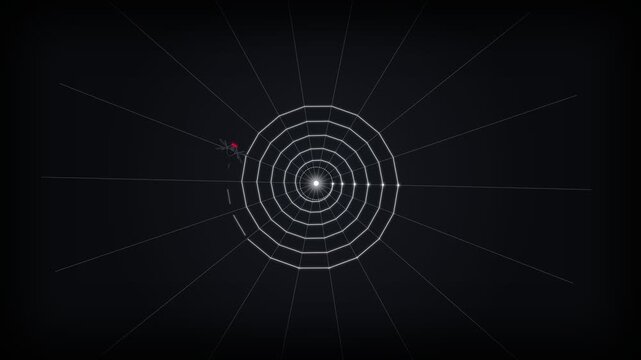 Abstract white spiral geometric animation on black background for tech motion graphics