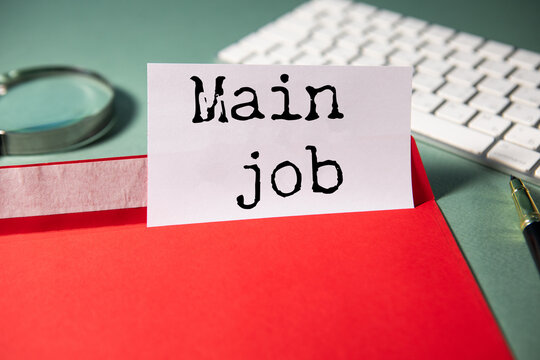 Main job text on paper