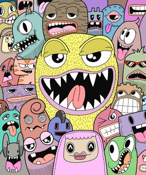 Crazy Monster Gang Doodle
