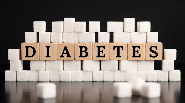 Visual representation of the critical link between excessive sugar intake and the heightened risk of developing diabetes, emphasizing the importance of dietary awareness and proactive health choices