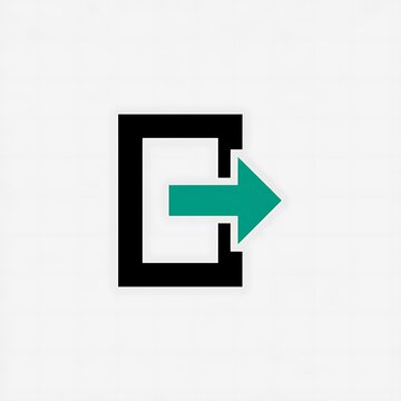 Exit sign icon with arrow pointing out