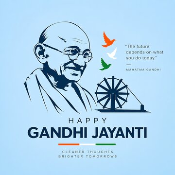 Gandhi Jayanti Social Media Post Instagram Story and Banner Design for Indian Independence Celebration