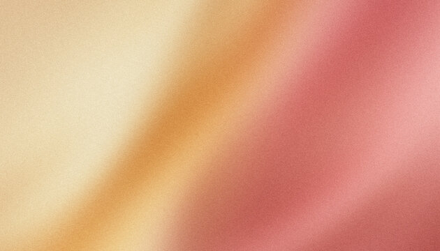 Abstract gradient background panoramic style with warm pearlescent champagne, golden peach and soft powdery pink wave blend and grainy texture