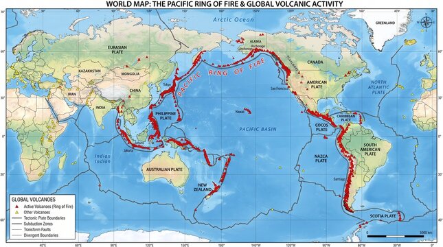 GlobalMapShowingPacificRingOfFireVolcanicActivity.