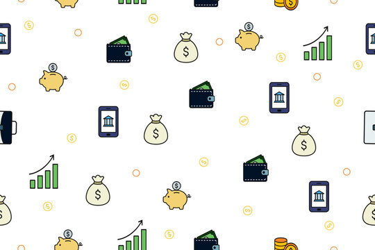Seamless Finance and Banking Pattern for Financial Services Background Design