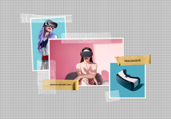 Creative Photo Collage with Tape Labels