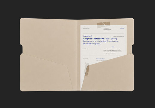 Document Folder with A4 Paper Mockup