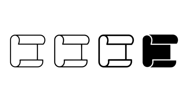 Scroll Icons Set: Document, Paper, Scroll, Parchment Vector Graphics