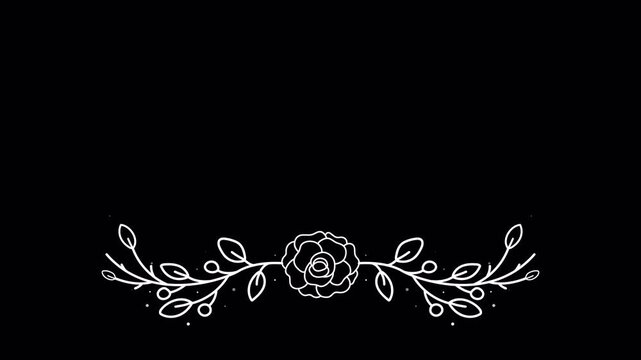 Wedding Frame Animation with Floral Garland and Hand-Drawn Heart