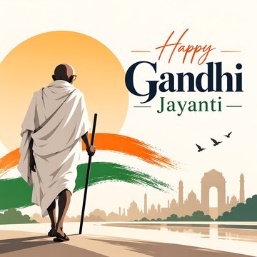 Gandhi Jayanti Social Media Post Instagram Story and Banner Design for Indian Independence Celebration