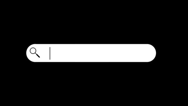 Minimal Animated Search Bar User Interface, Search Box UI Animation with Voice Search Icon, Modern Search Interface Motion Graphic on black background. 4K