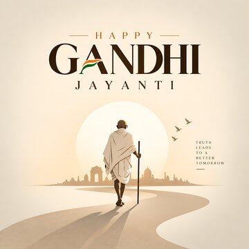 Gandhi Jayanti Social Media Post Instagram Story and Banner Design for Indian Independence Celebration