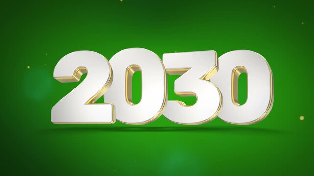 Silver 3d year 2030 with gold