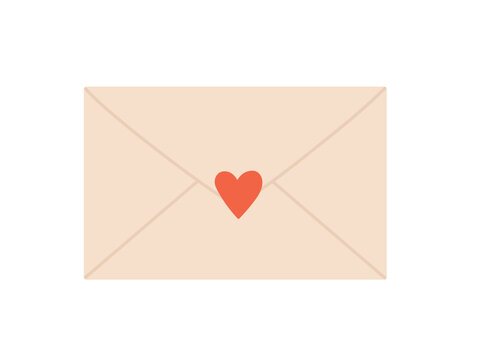 Envelope for valentine day. Romantic message, celebrating love vector illustration