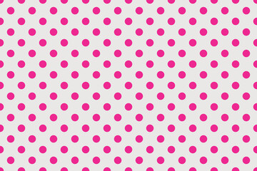 Deep Pink colour polka dots pattern over gray colour useful as a background. © Pisan