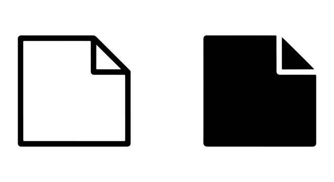Document Icon Set, Blank Page Symbol, Copy Paper Graphic, Simple Vector Art