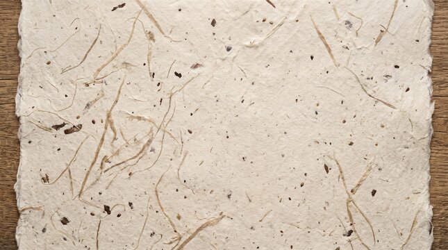 Raw mulberry paper texture with organic botanical plant fibers