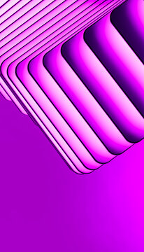 Abstract stack of rounded rectangles with purple gradient lighting