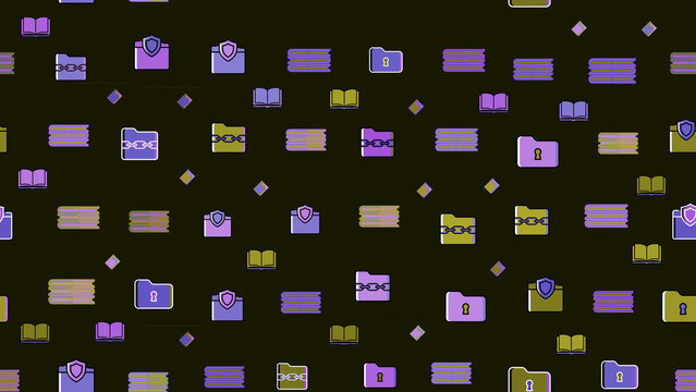 Seamless pattern of security and data icons