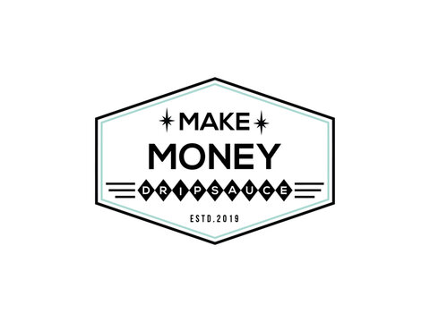Hexagonal logo design featuring text and diamond shapes white background