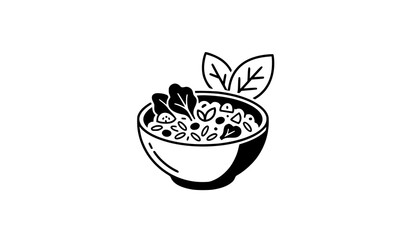 Obraz premium Healthy Satvik Food and Mindful Eating Minimal Vector Icons