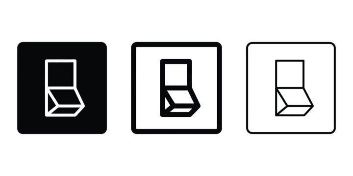Light switch icon silhouette vector outline and line art