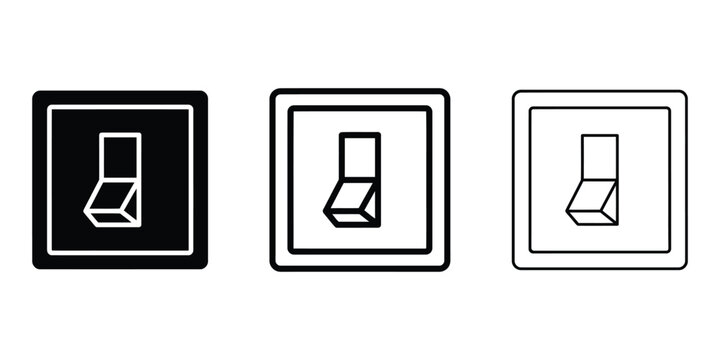 Light switch icon silhouette vector outline and line art