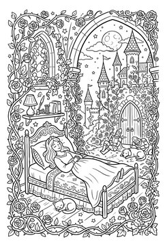 Sleeping Princess Fantasy Scene