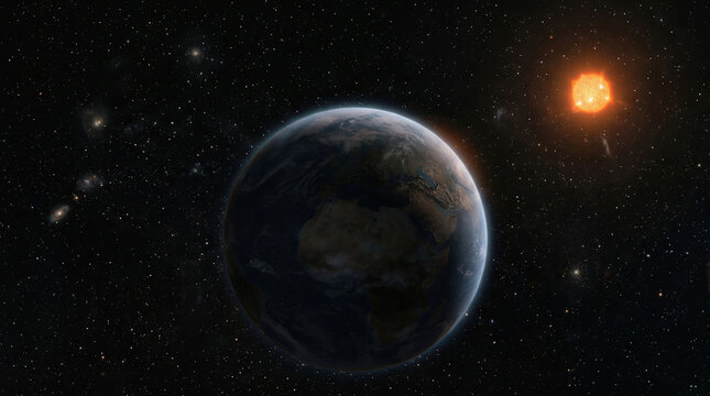 Earth and Distant Sun