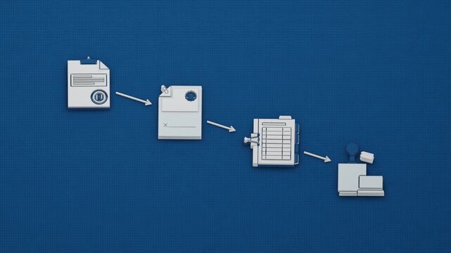 A lien initiates court enforcement against arrears, garnishment redirects funds, and a release certificate records the end of the claim. Flat 3D style.