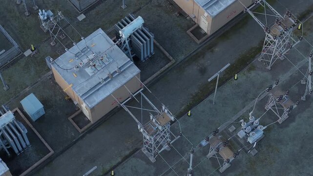 Croydon, Victoria, Australia - 02 September 2026: Aerial view of Croydon Zone Substation with electrical transformers and power lines.
