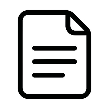 Minimalist Outline Document File Paper Note Text Page Office Icon