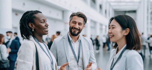 Obraz premium Smiling Business Portrait, A business person smiles confidently in a portrait style image. The expression shows trust, approachability, and calm strength.