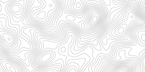 Topographic map vector background, abstract contour line pattern, white geographic terrain texture for cartography and web design © SELIM