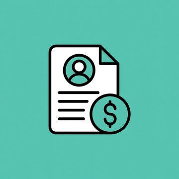 Document icon with user profile and money symbol