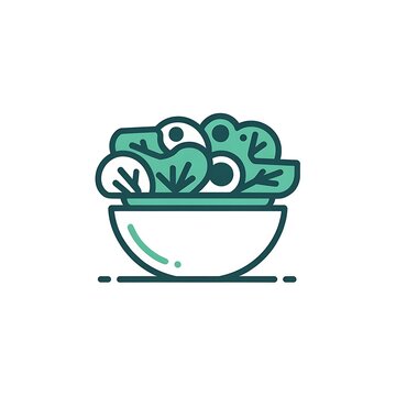 Simple fresh salad bowl icon