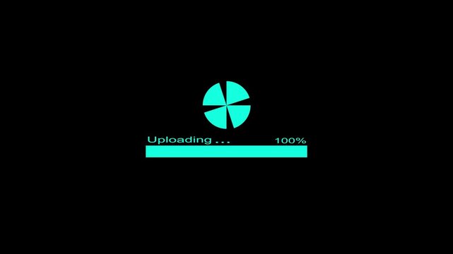 Uploading animation with upload progress bar and smooth progress indicator. Ideal for apps, websites, software, UI/UX and digital interfaces.