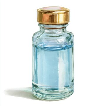 Elegant Glass Perfume Bottle Isolated on White Background, Transparent Fragrance Container for Beauty, Cosmetics, Luxury, Scent, Packaging and Personal Care Concepts