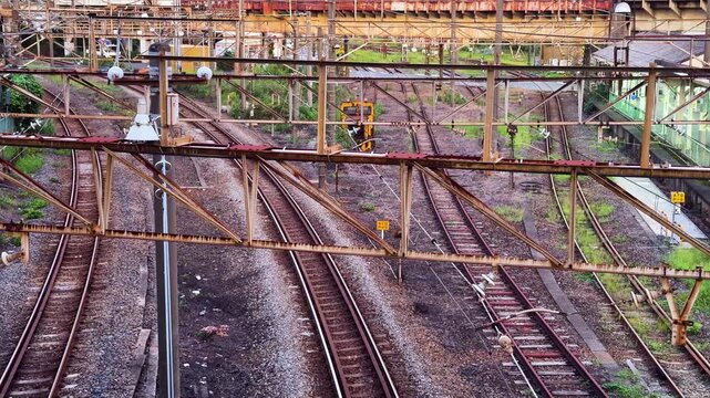 Railway Tracks and Junctions Near Hamakawasaki Station in Kawasaki Japan